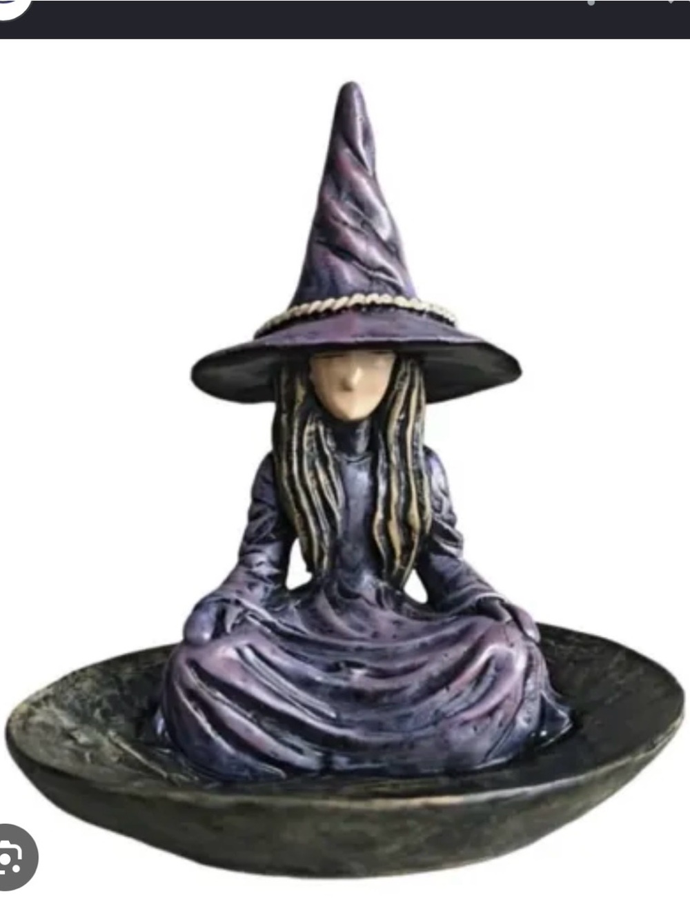 Purple Witch Figurine Decorative Bowl - Home Art